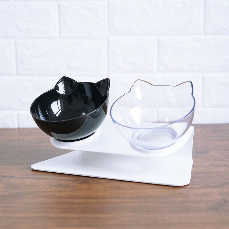 Cat Elevated Feeder Stand With Transparent Bowl
