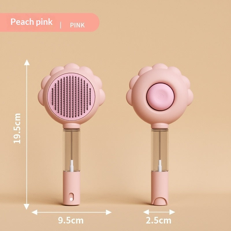 2 In 1 Self Cleaning Dog Brush Comb With Spray Pets Grooming Hair Remover Combs Brush Floating Hair Pet Grooming Brush Pet Products