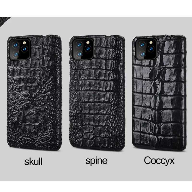 100% Genuine Crocodile Leather Phone Case For iPhone 17 Air 16 15 11 12 13 14 Pro Max 17Pro 16 Plus Luxury Shockproof Back Cover