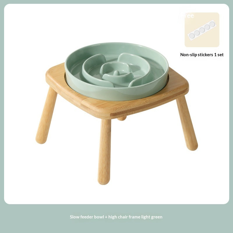 Ceramic Dog Bowl Pet Dog Slow-Feeding Anti-Choking Feeder Tip-Proof Bowl